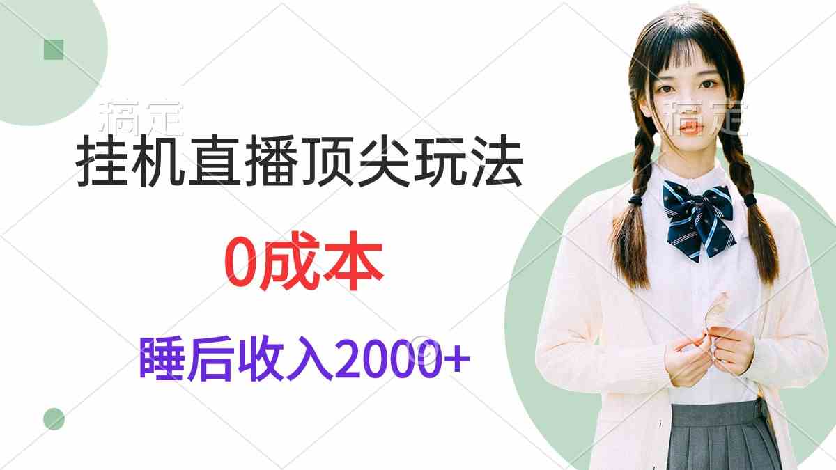 （9715期）挂机直播顶尖玩法，睡后日收入2000+、0成本，视频教学-山河网创