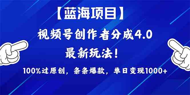 （9777期）2024蓝海项目视频号，最新方法， 100%过原创，条条爆款，单日变现1K+，…-山河网创