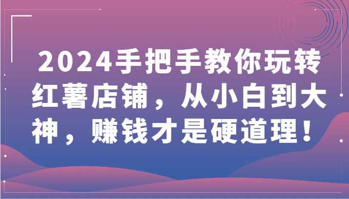 2024手把手教你玩转红薯店铺，从小白到大神，赚钱才是硬道理！-山河网创