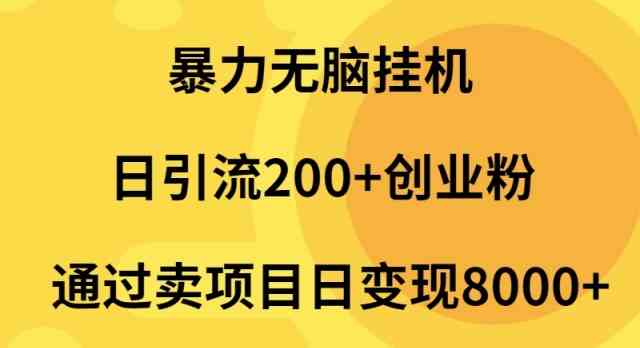 （9788期）暴力无脑挂机日引流200+创业粉通过卖项目日变现2000+-山河网创