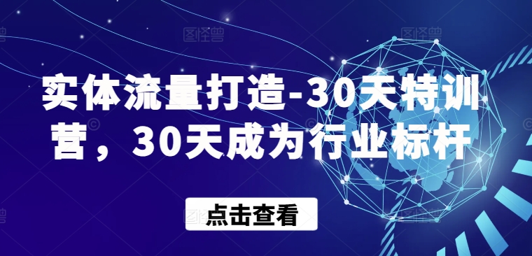 实体流量打造-30天特训营，30天成为行业标杆-山河网创