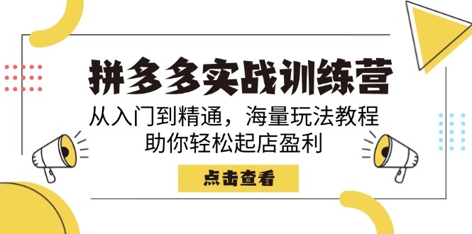 （14392期）拼多多实战训练营，从入门到精通，海量玩法教程，助你轻松起店盈利-山河网创