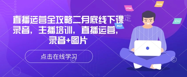 直播运营全攻略二月底线下课录音，主播培训，直播运营，录音+图片-山河网创