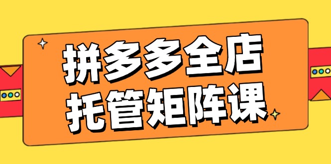 （14328期）拼多多全店托管矩阵课，盈利动销玩法，高效计划设置，提升店铺效益-山河网创