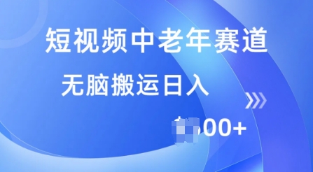 短视频中老年赛道，操作简单，多平台收益，无脑搬运日入多张-山河网创