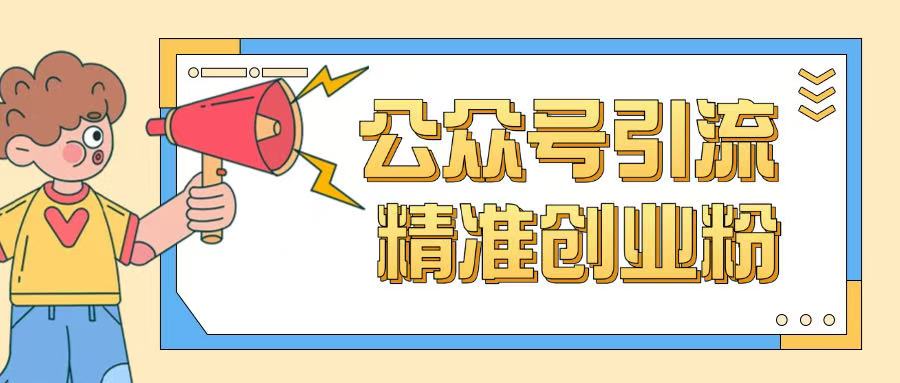 公众号引流创业粉玩法，0基础即可轻松掌握流量-山河网创