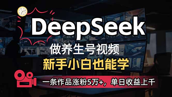 （14270期）小白用DeepSeek做养生号，一条作品涨粉5万+，单日收益上千-山河网创