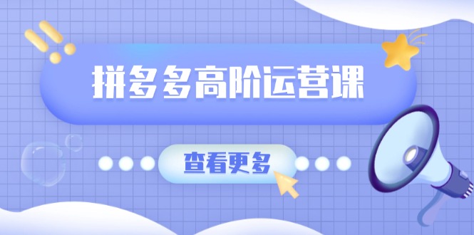 （14327期）拼多多高阶运营课：极致群爆款玩法，轻付费无尽复制，打造单品爆款之路-山河网创