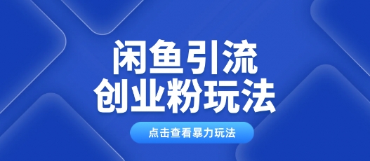 闲鱼引流创业粉0基础及可操作日引流百人保姆级教学-山河网创